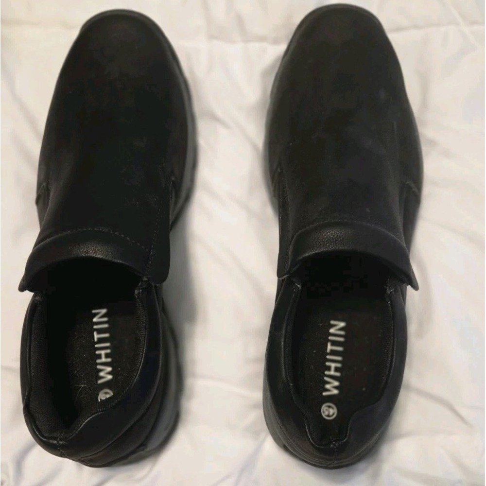 Men Shoes 12M Whiten Brand Black Comfort Moc Slip On Walking Hiking NWOB